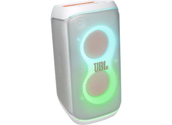 JBL Partybox Club 120 Portable Party Speaker, 160W Output Power, Bluetooth 5.3, Futuristic Lightshow, Up to 12 Hours of Play Time, Auracast Connection, IPX4 Rated Protection - White